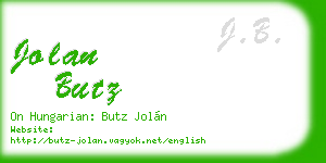 jolan butz business card